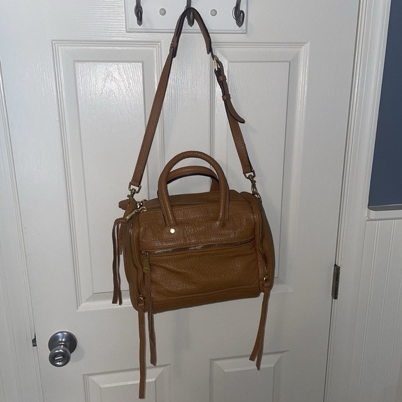 Aimee Kestenberg Car-Go Satchel Purse Handbag Shoulder Crossbody Bag Brown Zip - Picture 15 of 16